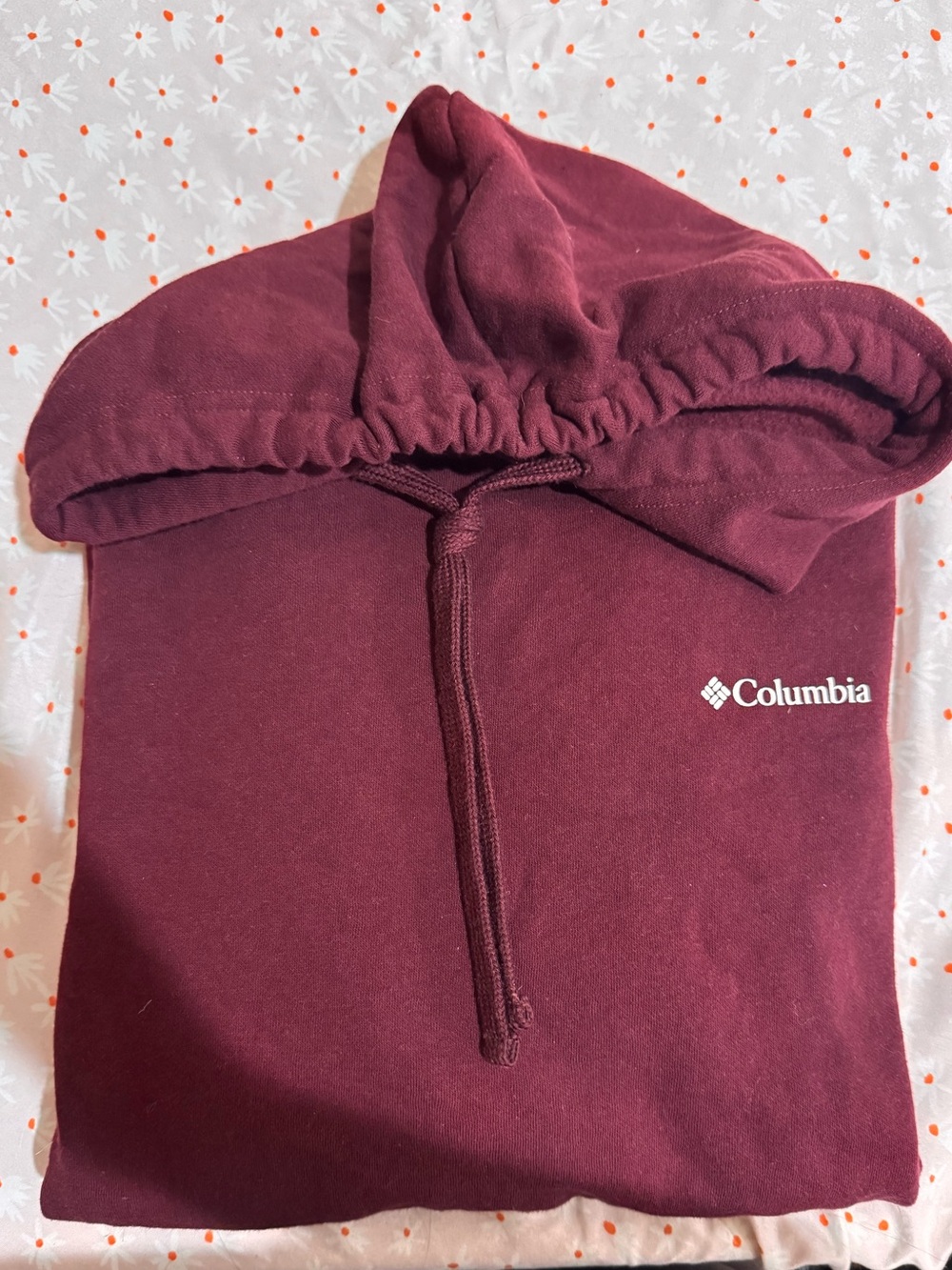Columbia Burgundy Pullover Hoodie with White Logo